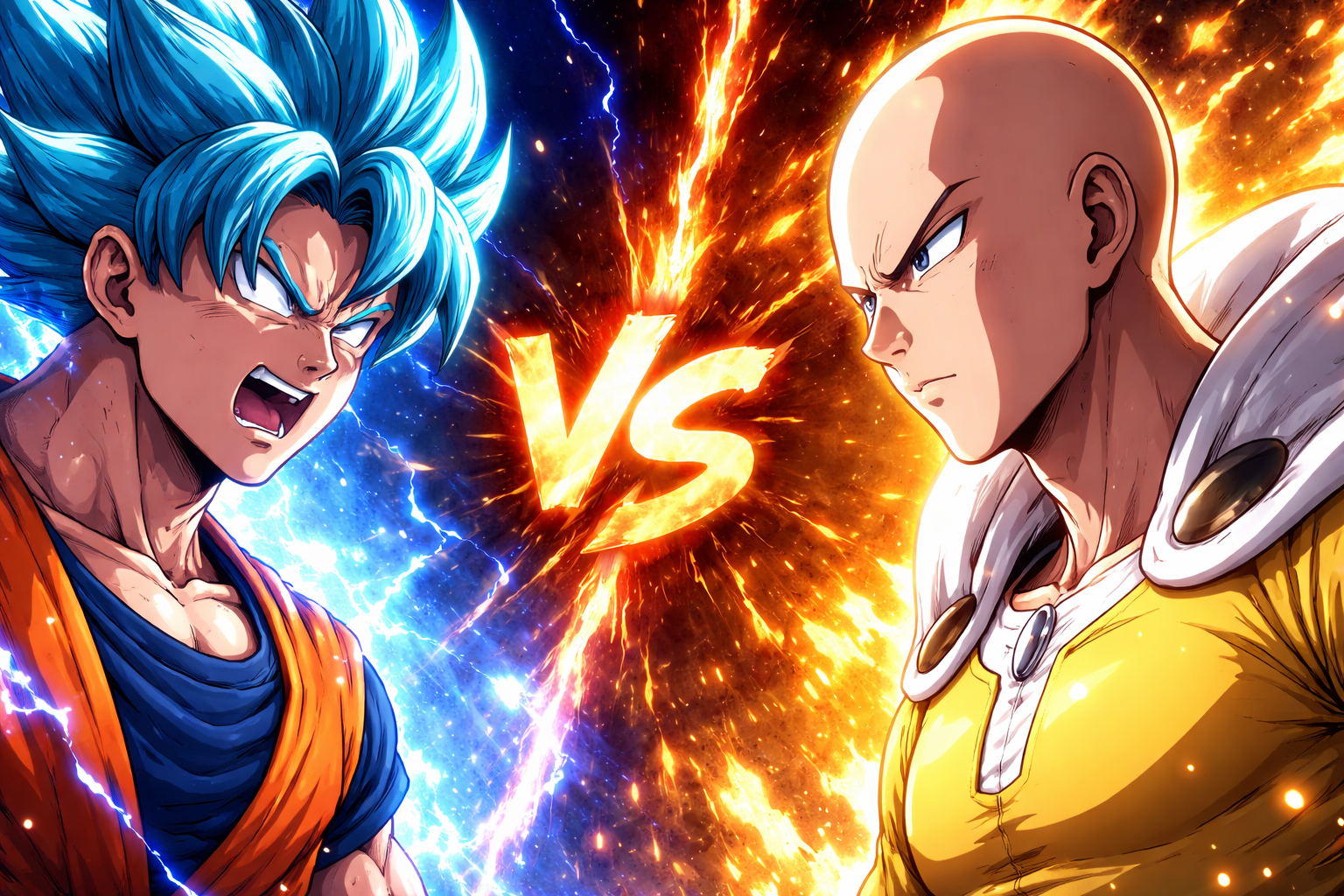 Read more about the article Goku vs Saitama – Who Wins? Full Comparison (Official + Unofficial Explained)