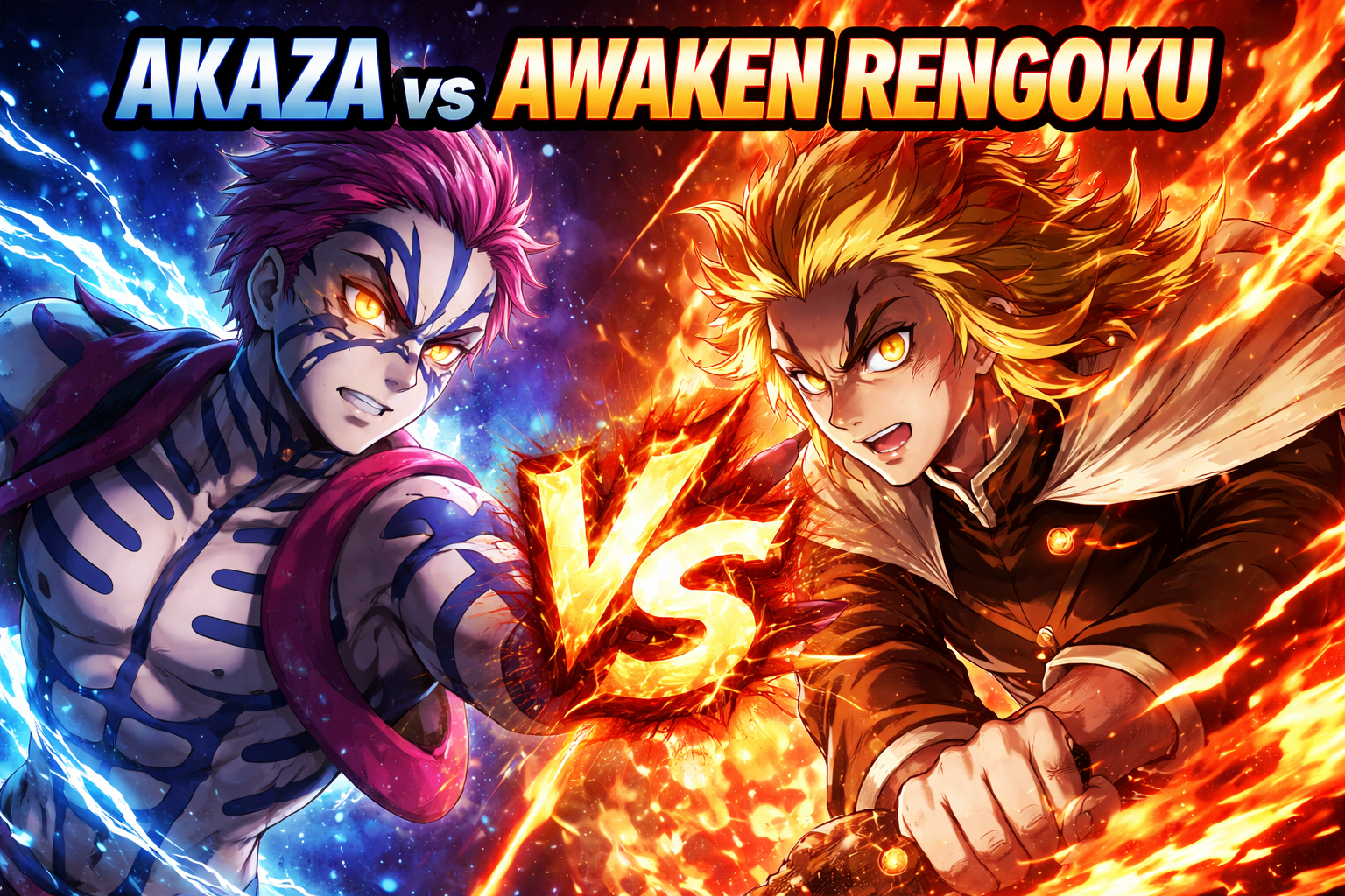 Read more about the article Akaza vs Awakened Rengoku: Who Would Win in a Battle of Flames and Fists?